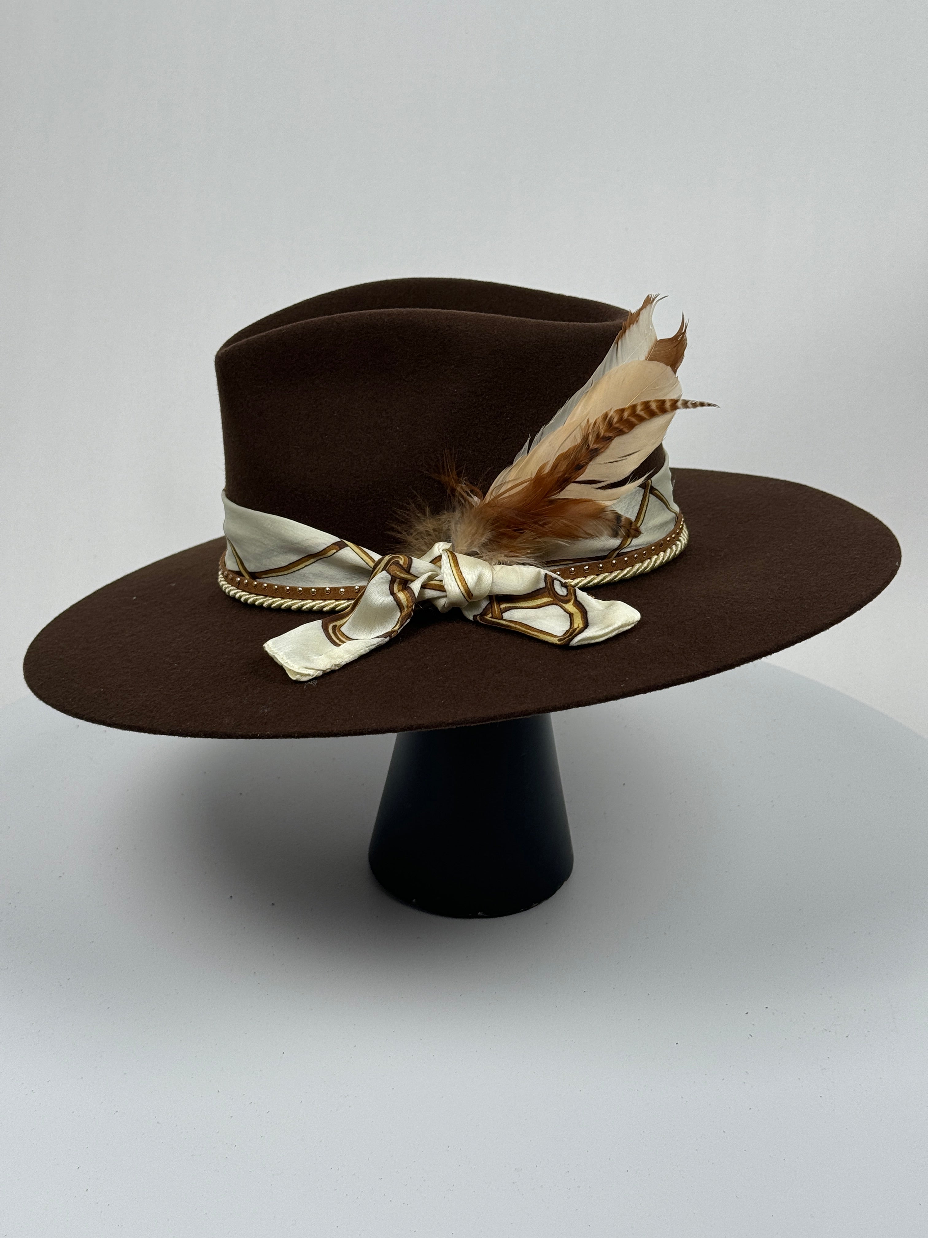Scarf Band Chocolate Brown Rancher Hat